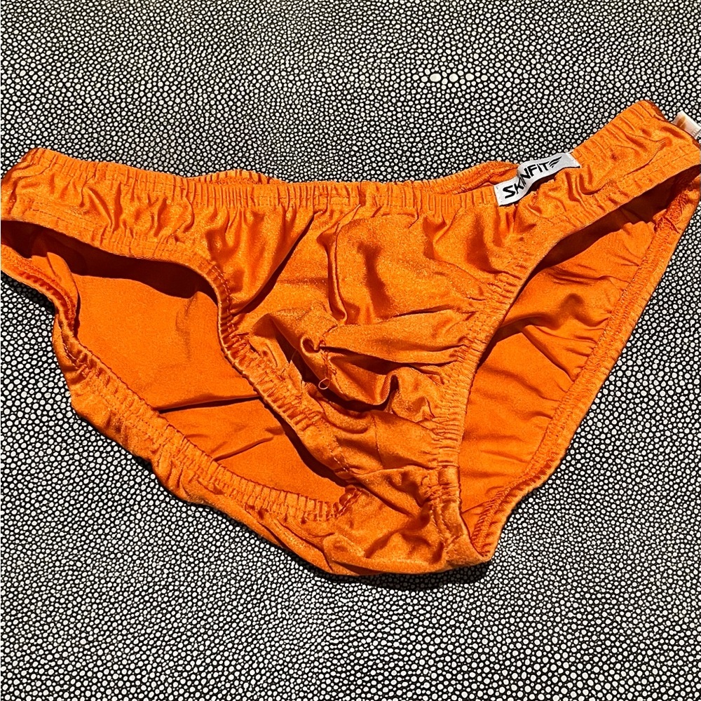 Orange spandex briefs by skinfit